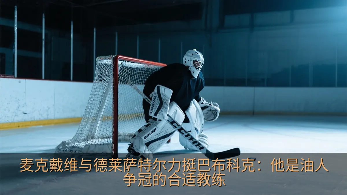 冰球守门员在训练中准备扑救